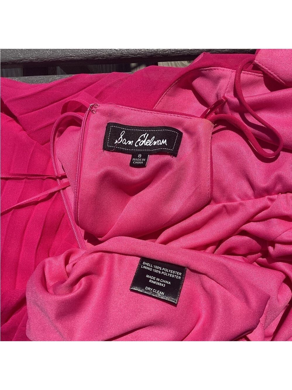 Sam Edelman Hot Pink Pleated Midi Dress - Picture 12 of 13